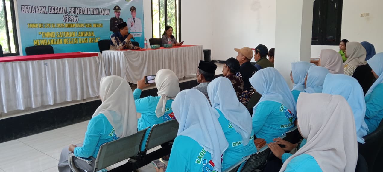 TMMD Ke-129 Berikan Edukasi Pola Makan Bergizi Seimbang kepada Warga Cibarusah